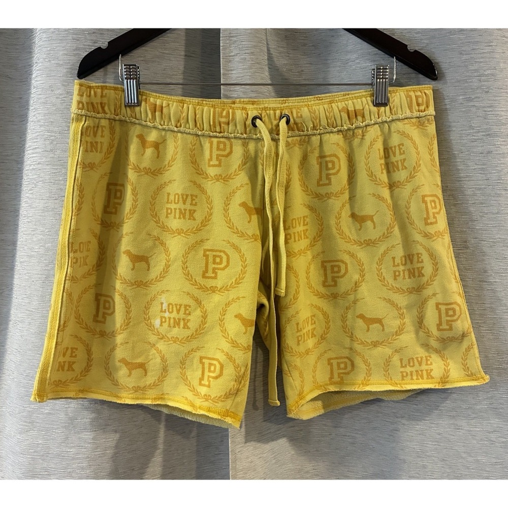 Victoria's Secret Yellow Shorts All Over‎ Print Design Size M Y2K